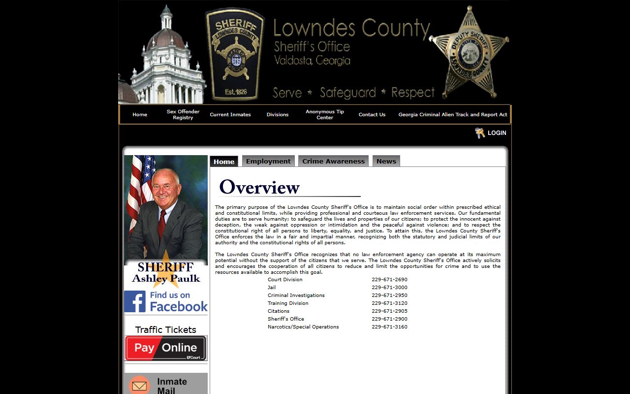 Lowndes County Jail mail policy for Echols County inmate correspondence